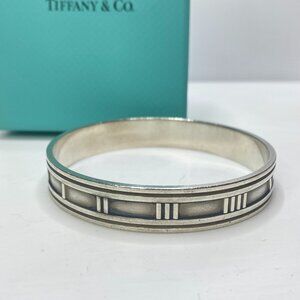Tiffany & Co vintage Atlas Roman Numeral Bangle sterling Silver bangle JR1117